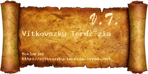 Vitkovszky Terézia névjegykártya